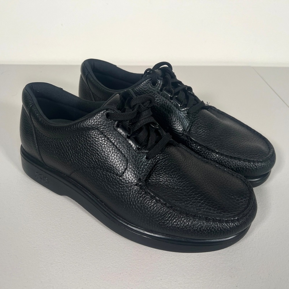 SAS Time Out Mens Black Leather Walking Shoes 11 WW Extra Wide Made USA Lace Up